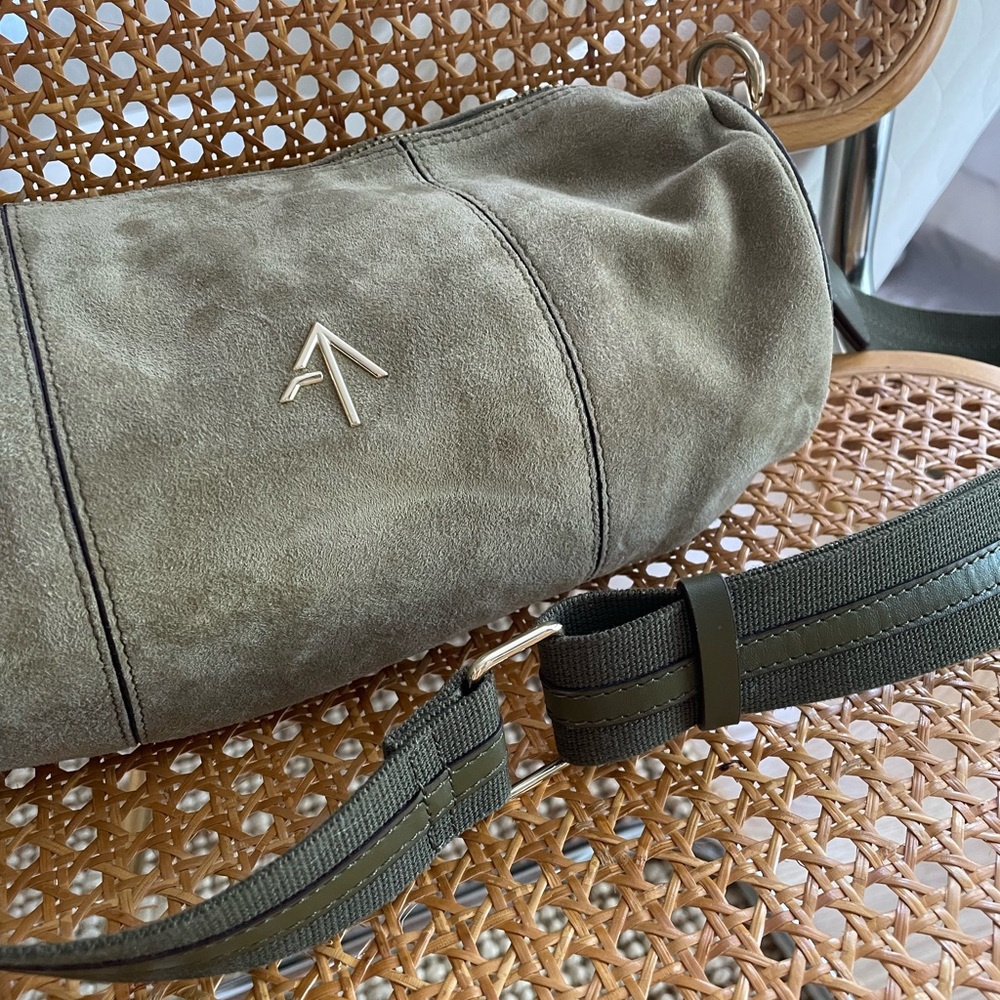 Manu Atelier Suede Khaki Bag - Picture 2 of 7
